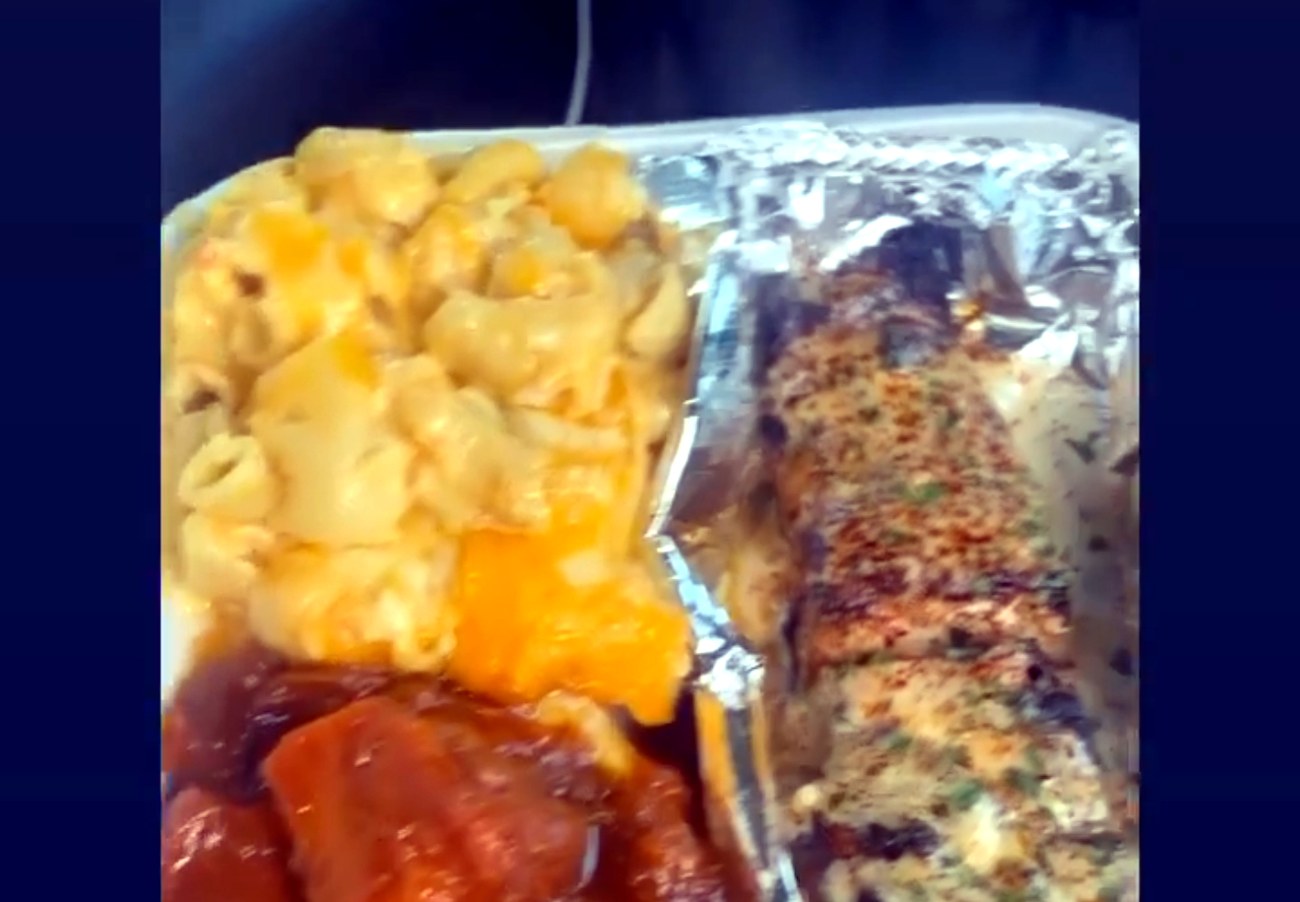 Salmon plate with homestyle sides